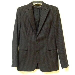 Ralph Lauren Black Label Wool Blazer Vintage Womens 6 Button Front Pin Stripes